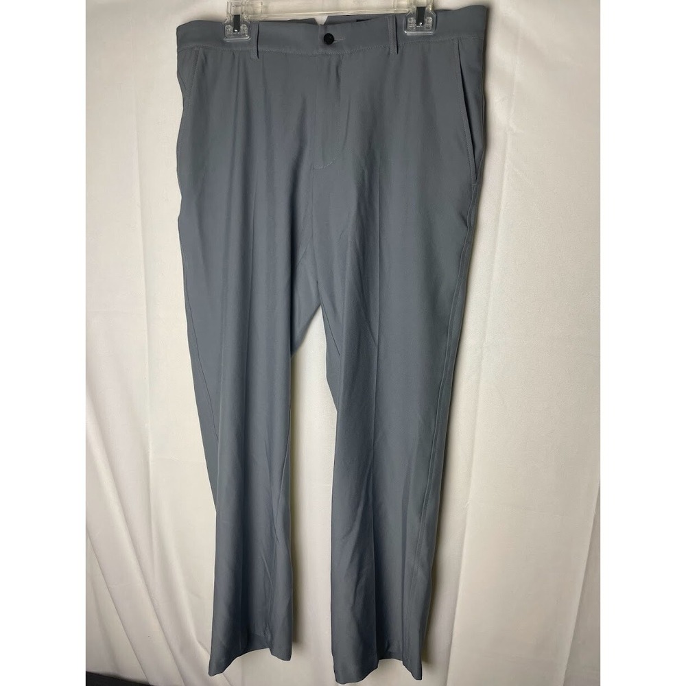 Dunning Golf Men's Flat Front‎ Polyester Pants Gray Size 34x30